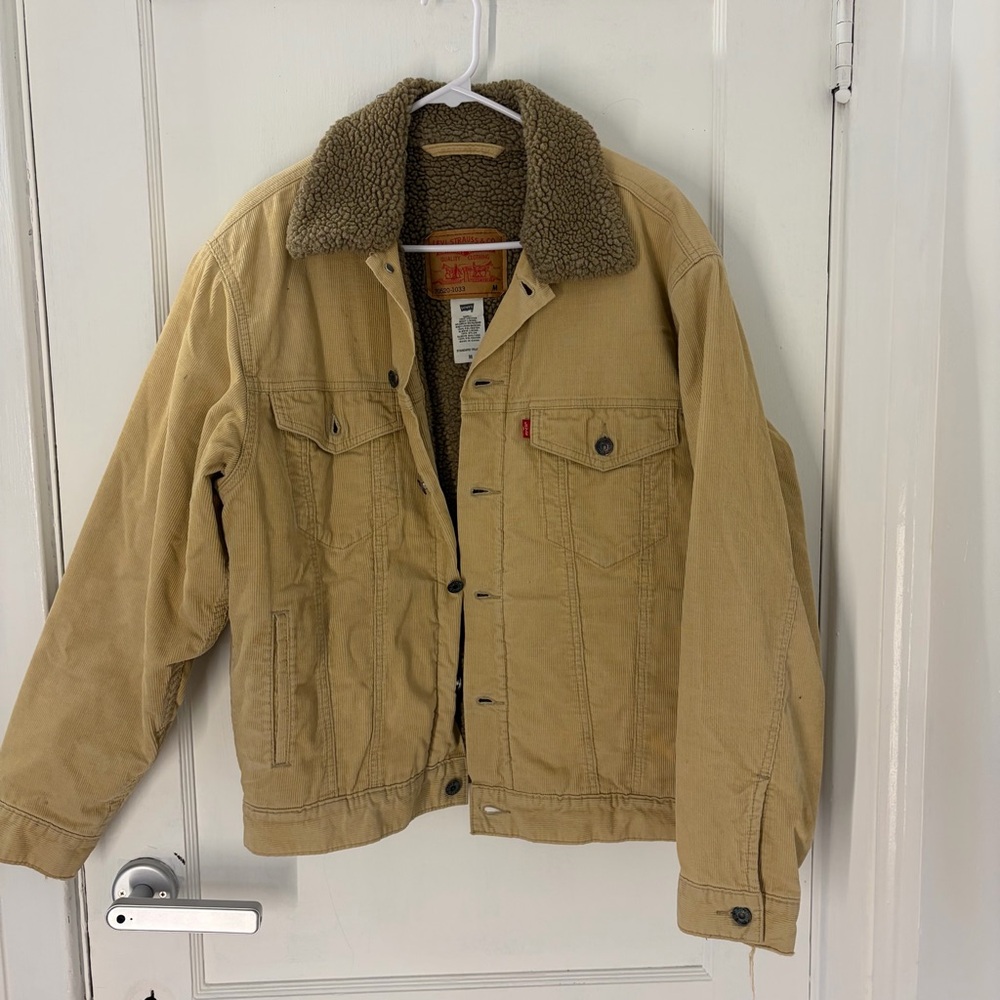 Levis corduroy beige brown fleece jacket Sherpa